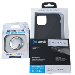 New Speck Presidio Pro black Case for iPhone 11 Pro And pop socket